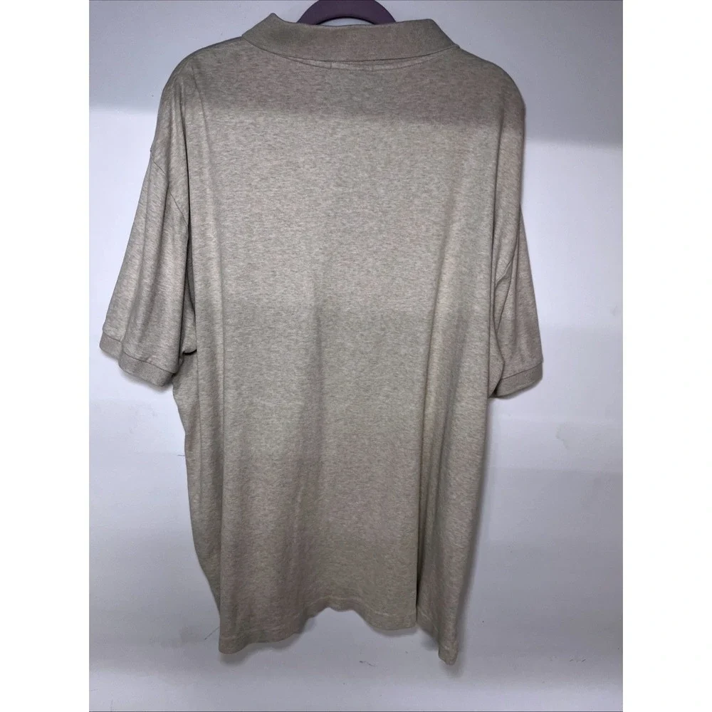 Polo Ralph Lauren XLT Polo Shirt Beige Heather Orange Pony Cotton Tall XLT